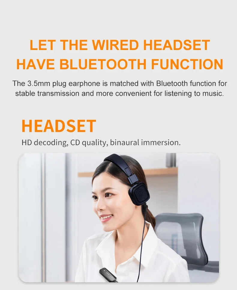 Receptor de Audio Bluetooth 5,0, adaptador auxiliar, Dongle inalámbrico, tarjeta NFC TF, conector de 3,5mm, manos libres para TV, PC, altavoz, Kit para coche
