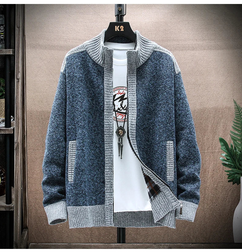 Cárdigan de Punto para Hombre | Cuello Alto con Cremallera