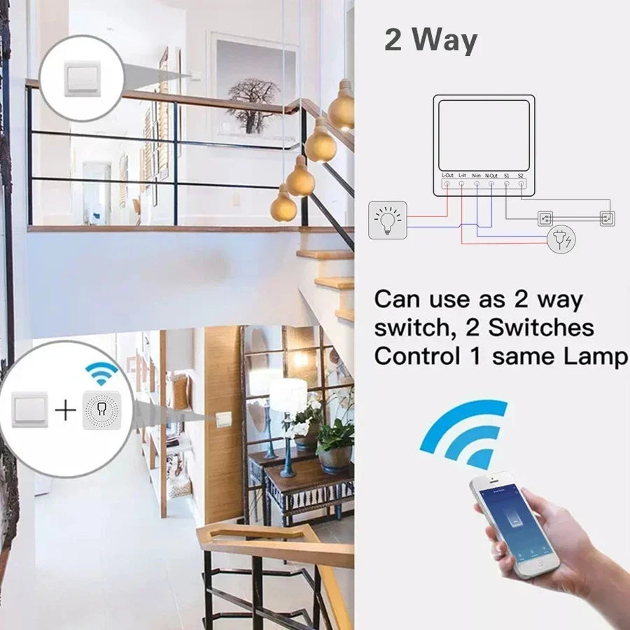 Interruptor WiFi Inteligente Tuya 16A 20A con Receptor