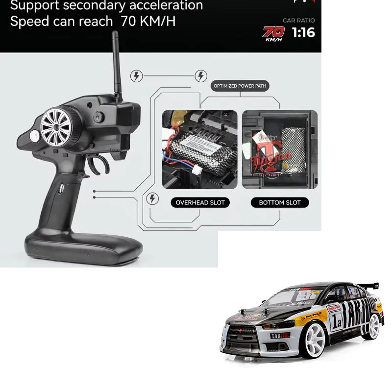 1:10 4wd 70 km/h Rc Drift Car ruedas a la deriva anticolisión todoterreno coches de carreras Rc todoterreno 4 × 4 juguetes Rc Drift Car de gran velocidad