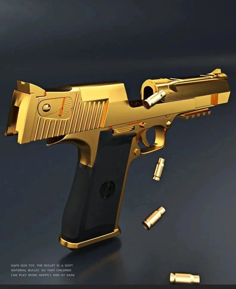 Pistola de Juguete Desert Eagle con Expulsión de Cartuchos, Pistola de Airsoft con Balas de Espuma Suave, Juguete de Combate al Aire Libre para Juegos de Disparos, Regalo de Cumpleaños o Halloween