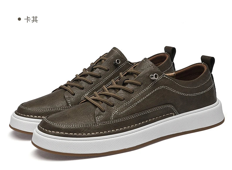 Zapatos de cuero genuino para hombre de marca, cómodas plantillas de suela blanda, zapatos Oxford informales para hombre, calzado deportivo para exteriores