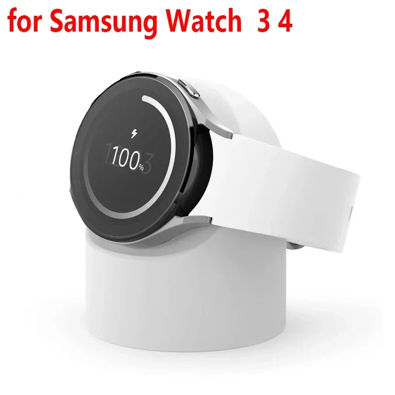 Soporte de carga de silicona Dsktop para Samsung Galaxy Watch 5, 4, 3, 40mm, 42mm, 44mm, 5 Pro, 45mm, Watch Classic, 46mm, Base de carga