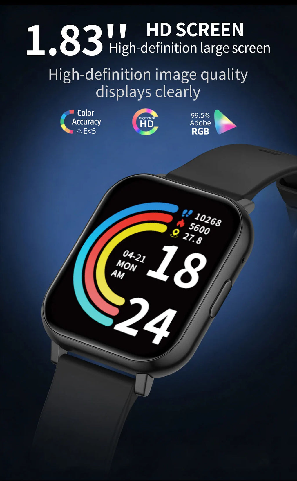 LIGE Reloj Inteligente HD 1.83 Deportivo