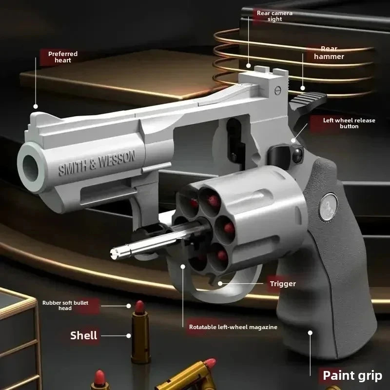 Pistola de Dardos de Espuma Magnum ZP5 357 de Disparo Rápido Automático con Múltiples Dardos de Espuma Seguros, Juego de Acción al Aire Libre para Niños y Adultos