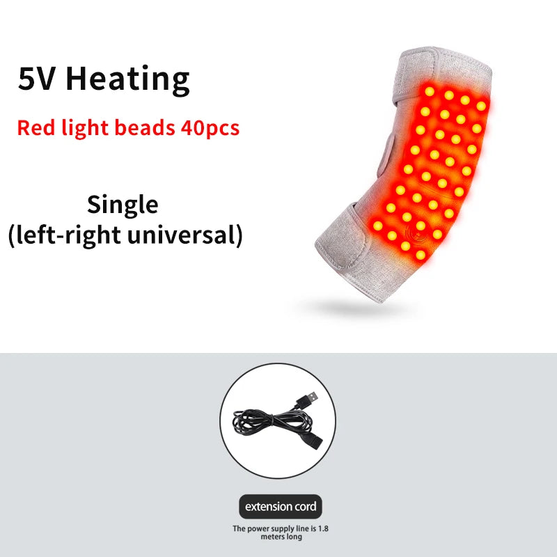 Masajeador de codo eléctrico con luz roja, ajuste de 3 niveles, relajación muscular y comodidad de las articulaciones, cuidado del codo para fanáticos/mayores de fitness