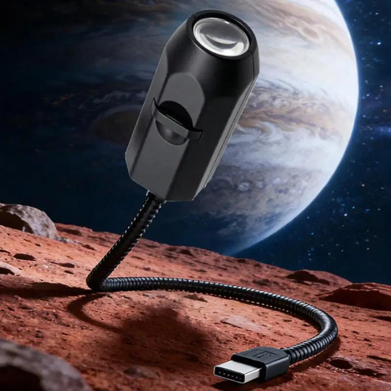 Lámpara de Proyección USB de 6-16 Pulgadas con Diseño de Luna y Tierra, Luz de Ambiente, Cielo Estrellado, Luz Nocturna Romántica para Dormitorio, Proyector de Galaxia