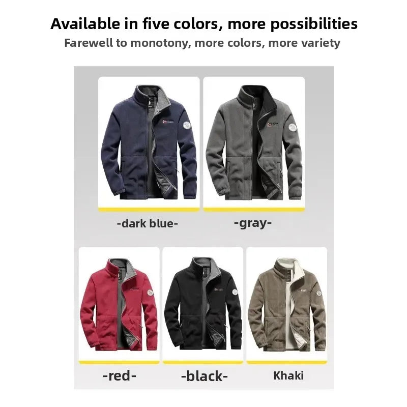 Chaqueta de Polar para Hombre con Cremallera — Abrigo de Otoño e Invierno