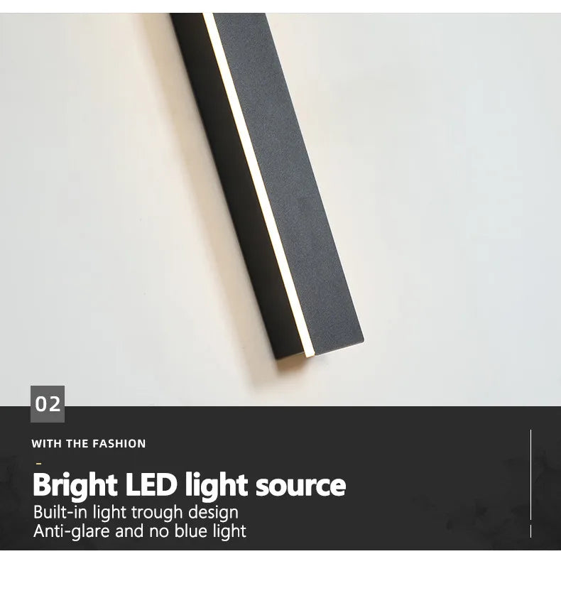 Lámpara de pared impermeable para exteriores, lámparas de pared para jardín, luces LED, fondo de TV nórdico moderno para sala de estar, IP65, arandela de pared de 110/220v