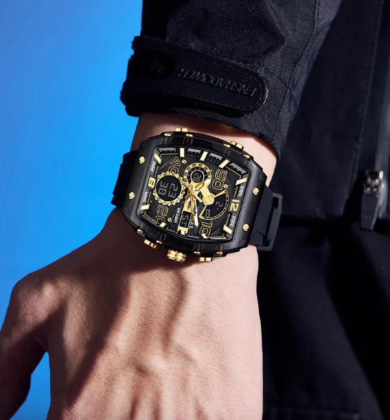 SMAEL 8109 nuevo reloj para hombre, deportivo multifuncional, resistente al agua hasta 50M, pantalla Dual, luz LED nocturna, reloj electrónico para estudiantes de ocio