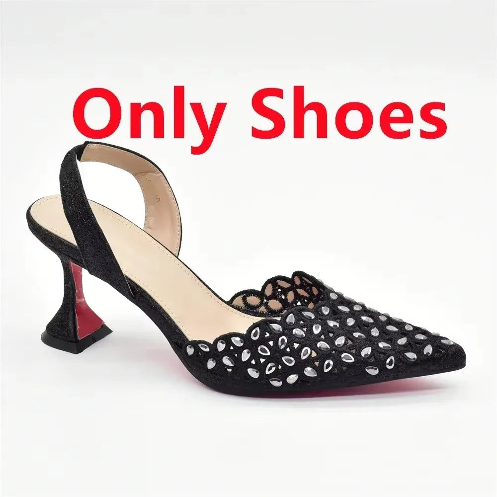 Zapatos de Tacón con Cartera para Mujer - Conjunto de Lujo para Fiestas