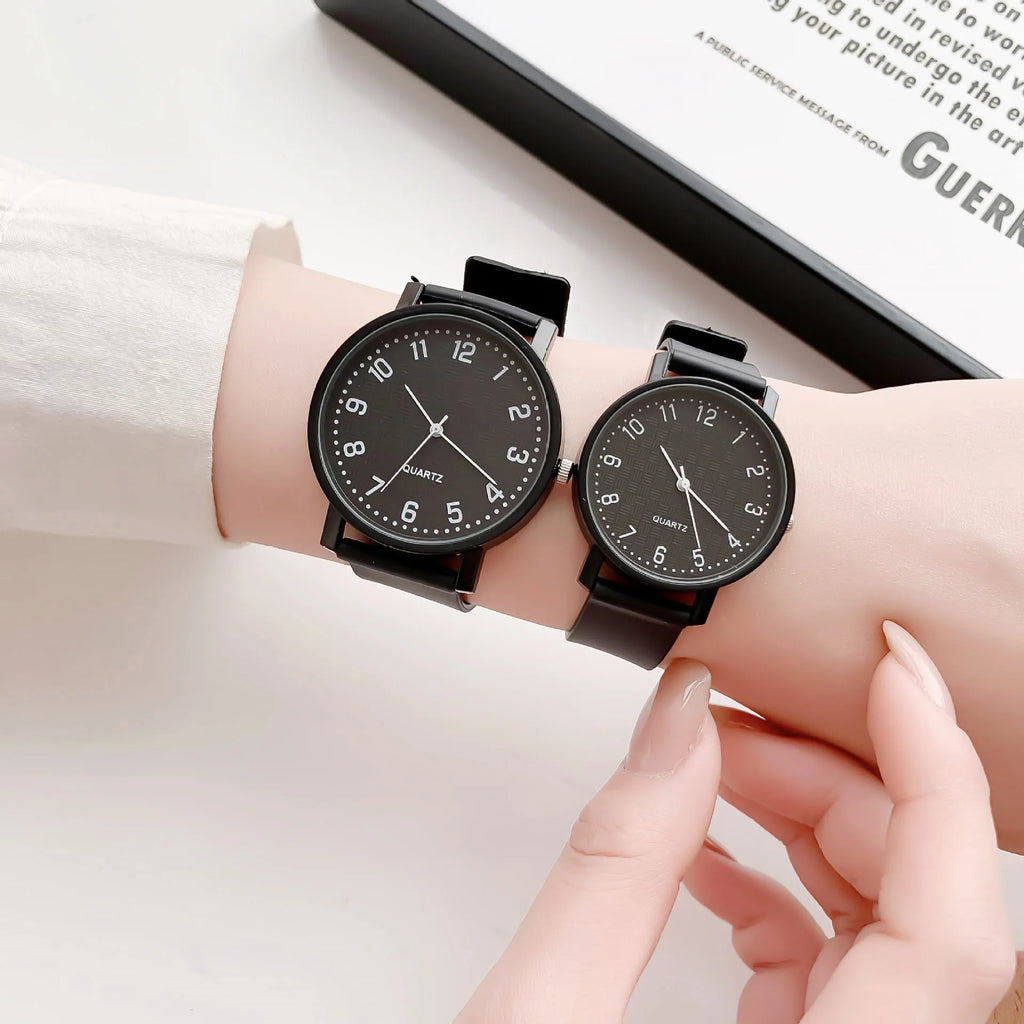 Reloj negro Simple, relojes de cuarzo para mujer, correa de silicona, reloj de pulsera de ocio para mujer, reloj de examen ligero de lujo para estudiantes, regalos