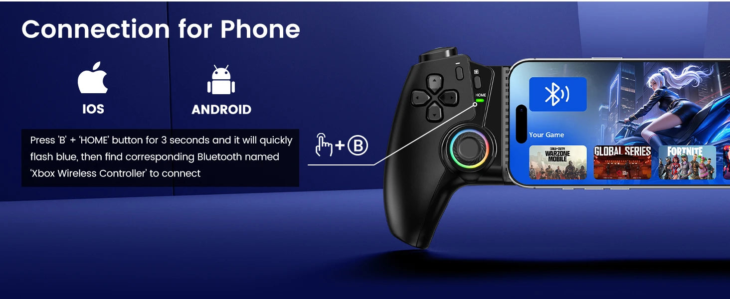 BEBONCOOL Bluetooth Gamepad controlador de juegos de efecto Hall para Nintendo Switch 2/Switch/Switch OLED/teléfono Android/iPhone