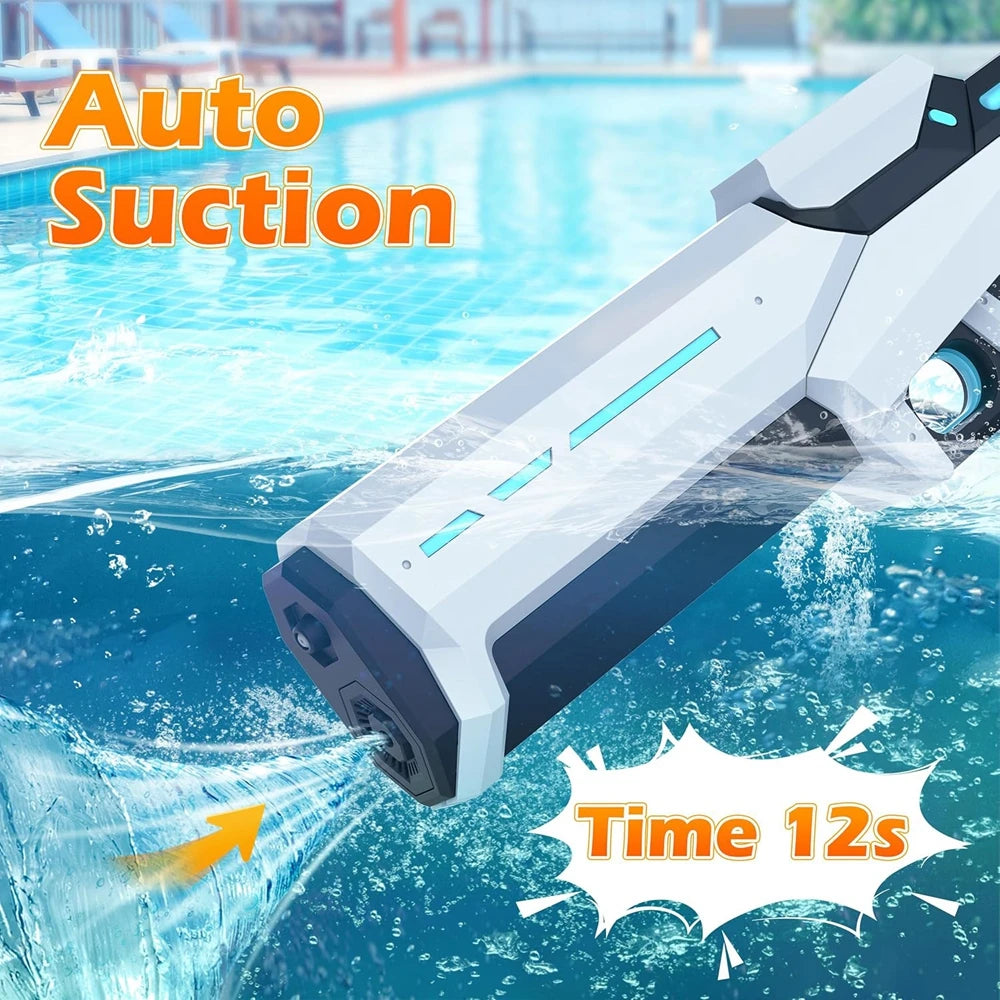 Pistola de Agua Eléctrica para Adultos, Potente Pistola de Agua Automática con Succión, Regalo de Verano, Juego para Playa, Piscina, Jardín, Diversión al Aire Libre