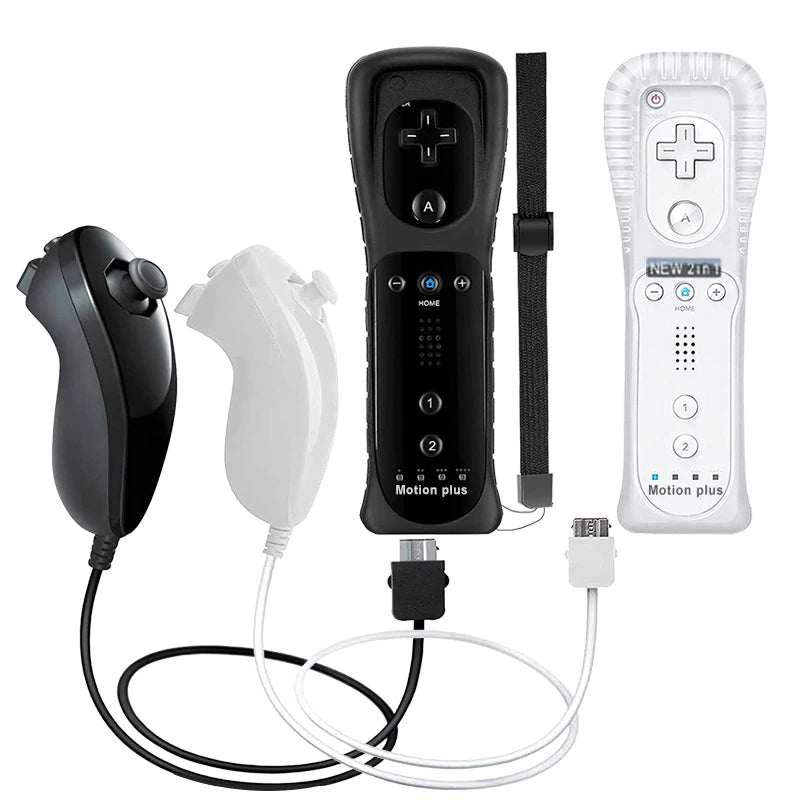 Pack 2 Controles Motion Plus con Nunchuck para Nintendo Wii