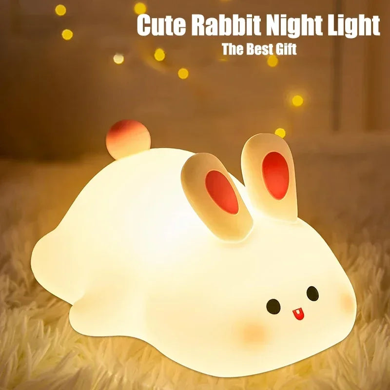 Luz nocturna de silicona suave: lámpara de noche regulable de 3 niveles con control táctil recargable por USB para guardería, niños, bebés y decoración de regalo