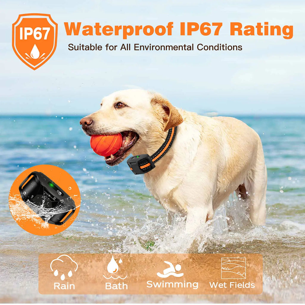 Collar de entrenamiento eléctrico para perros de 3300 pies, Control remoto, resistente al agua, comportamiento de mascotas para cachorros de 5-120 libras con vibración de choque