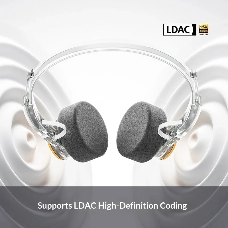 Auriculares Fiio Eh11 Retro Over-Ear Bluetooth con Controlador Dinámico Grande de 40 mm, Carcasa Mecánica, Auriculares con Audio de Alta Resolución Ldac