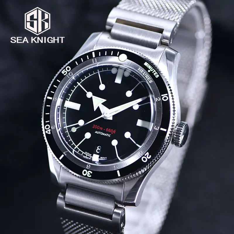 Reloj de Buceo SEA KNIGHT Mecánico Automático NH35A, Zafiro, 200M