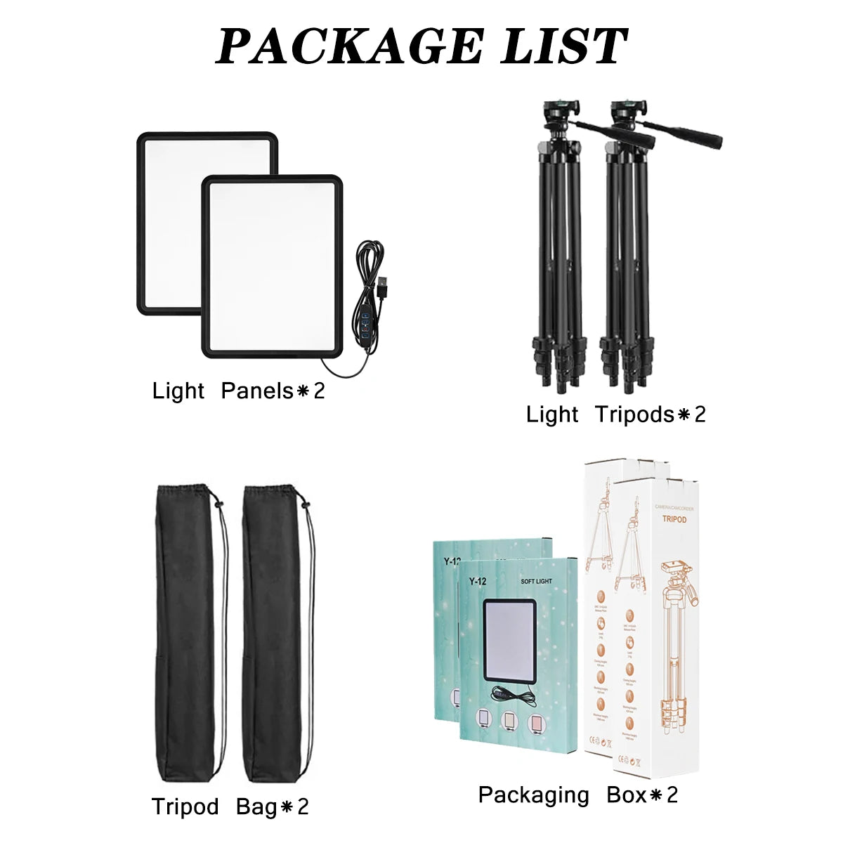 XRDKJ Paquete de 2 luces LED para videojuegos, luz de estudio, kit de iluminación de fotografía regulable 2800-6500K con trípode extensible de 57 pulgadas