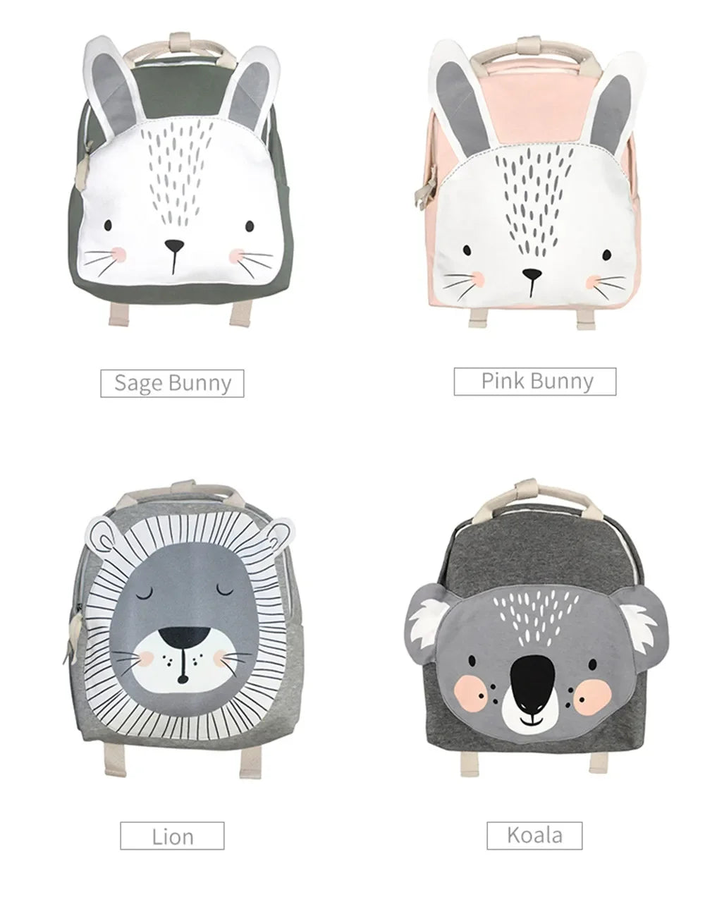 Mochila para niños, mochila escolar para niños pequeños, bonita mochila escolar para niños, bolso ligero para niño y niña, bolso de conejo, mariposa y León