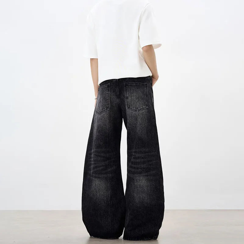 Pantalones Vaqueros Coreanos Estampado Bambú para Hombre, Pierna Ancha