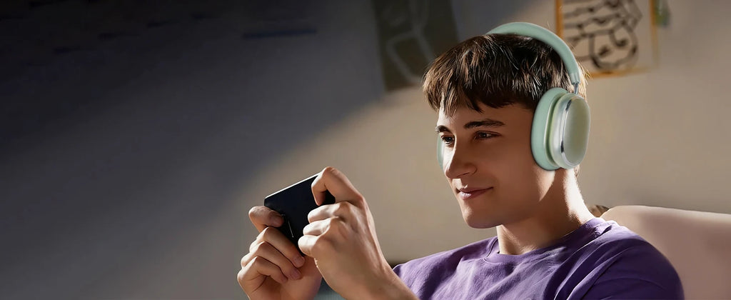 Auriculares híbridos con cancelación activa de ruido con perilla de control 65H de reproducción auriculares sobre la oreja inalámbricos Bluetooth 6,0 Audio de alta resolución