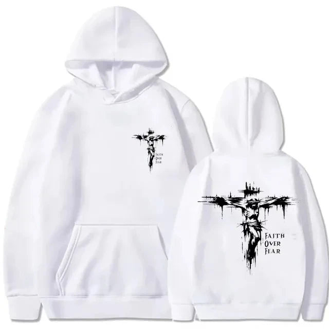 Sudadera con Capucha Estampado Religioso para Hombre, Pullover