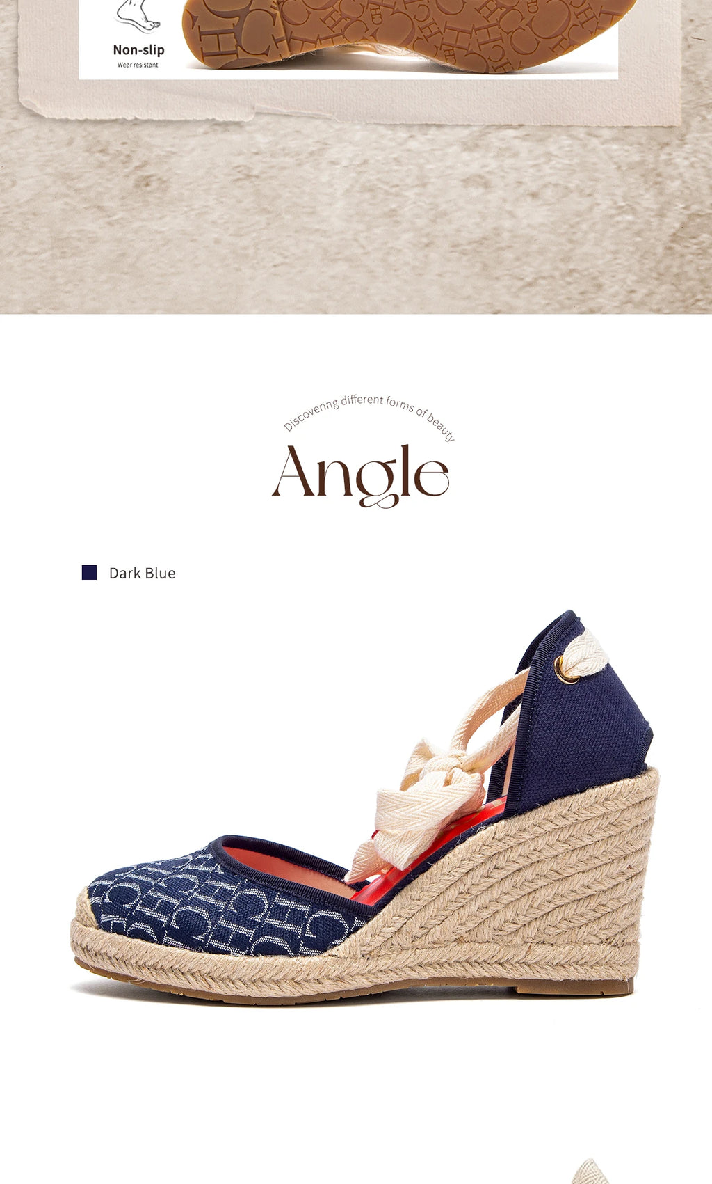 Sandalias Alpargata Mujer Cuña 8cm | Punta Cerrada Correa Tobillo