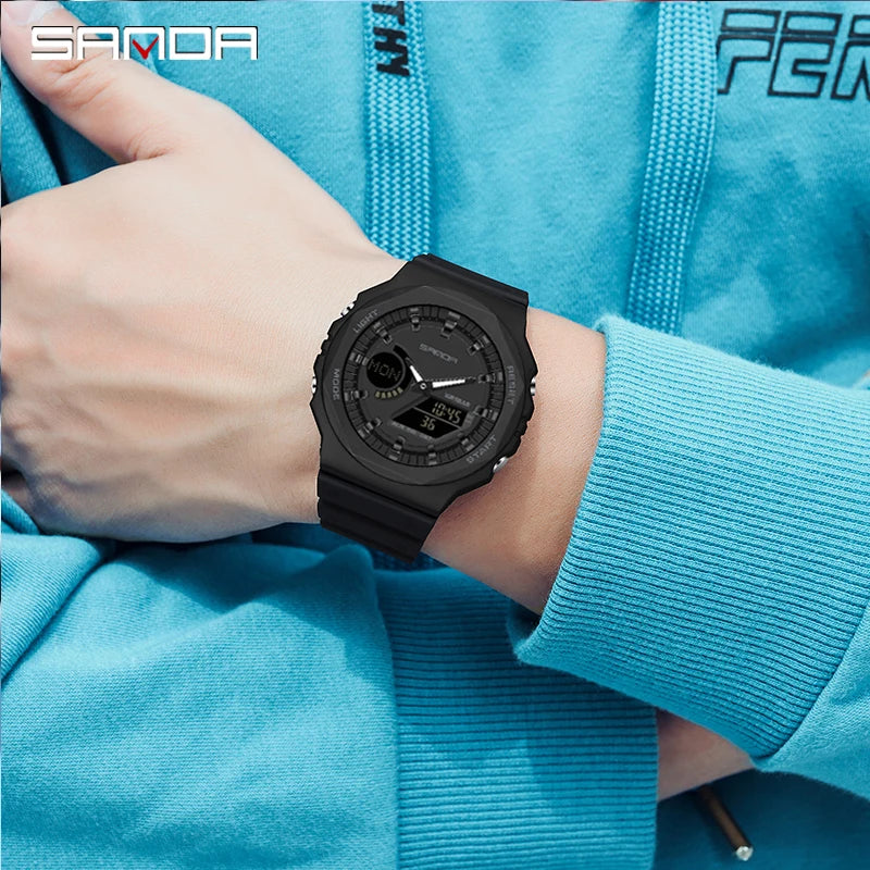 Reloj Digital LED Militar SANDA Estilo G para Hombre Resistente 50M