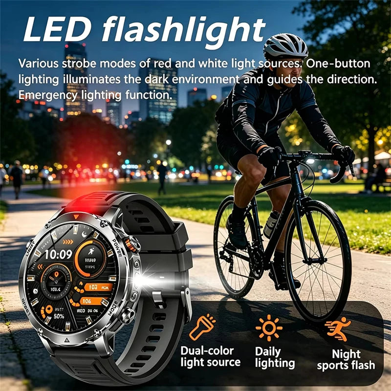 Reloj Inteligente Deportivo con Linterna LED IPX8