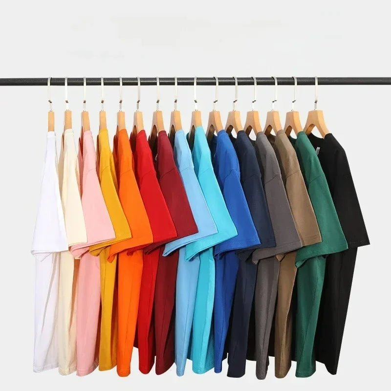 Camiseta de Algodón Holgada para Hombre y Mujer, Cuello Redondo