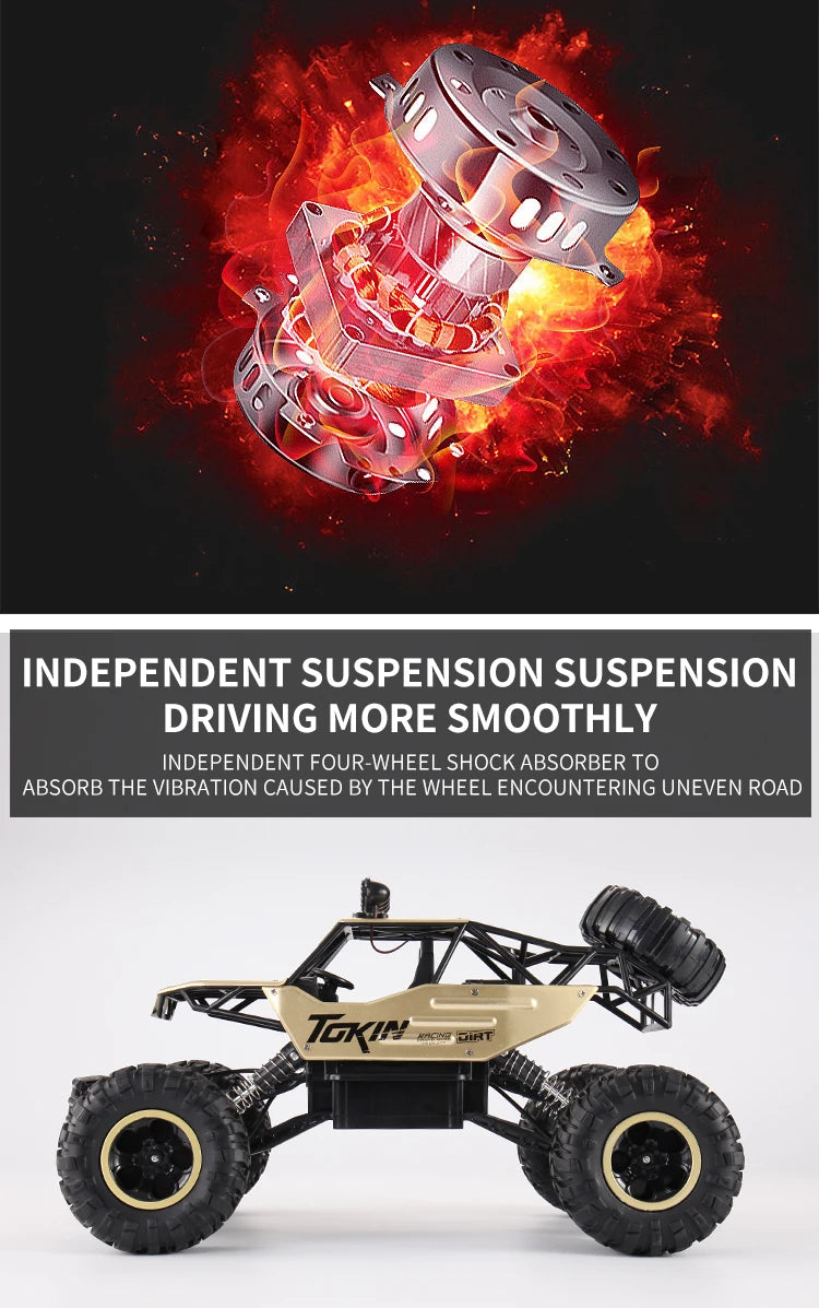 Auto RC 4x4 Todoterreno Control Remoto 1:12 OiKe con Luces LED