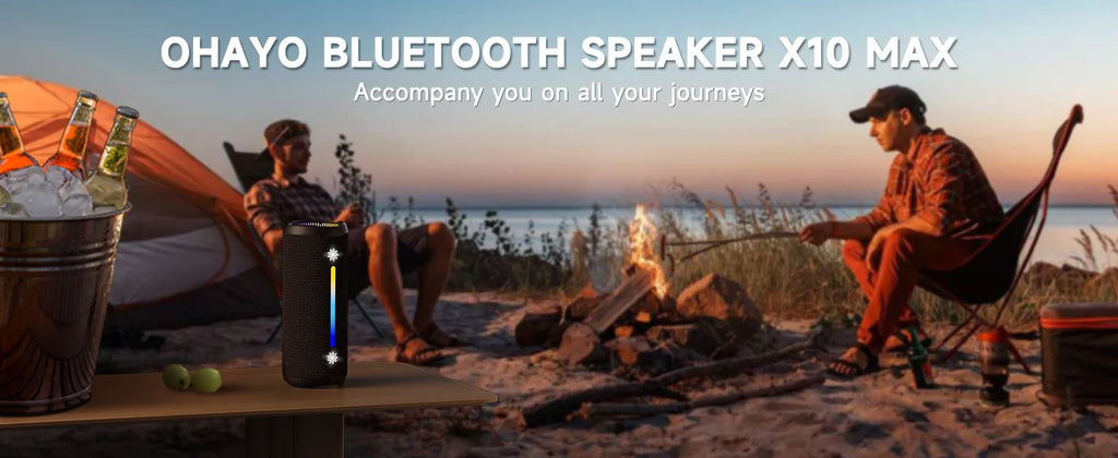 Ohayo X10 Max Altavoz Bluetooth portátil con luces deslumbrantes Altavoz inalámbrico Bluetooth 5,3 IPX7 resistente al agua para el hogar al aire libre
