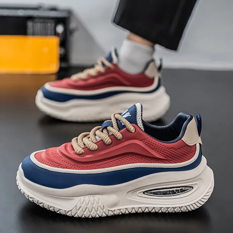 Zapatos Deportivos Casuales para Hombre, Zapatos de Skate con Suela Gruesa a la Moda, Zapatos Modernos y Cómodos para Hombre, Adecuados para Exteriores