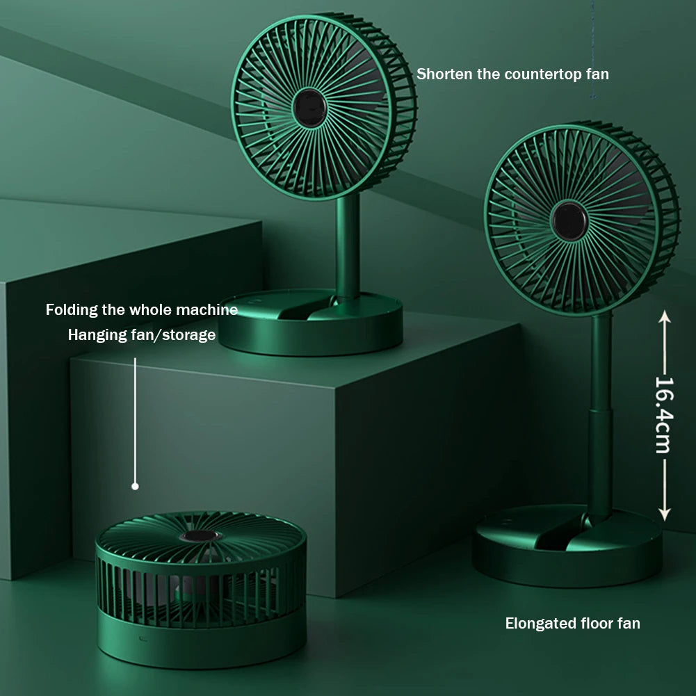 Ventilador de Escritorio Plegable Recargable USB con Tecla Táctil