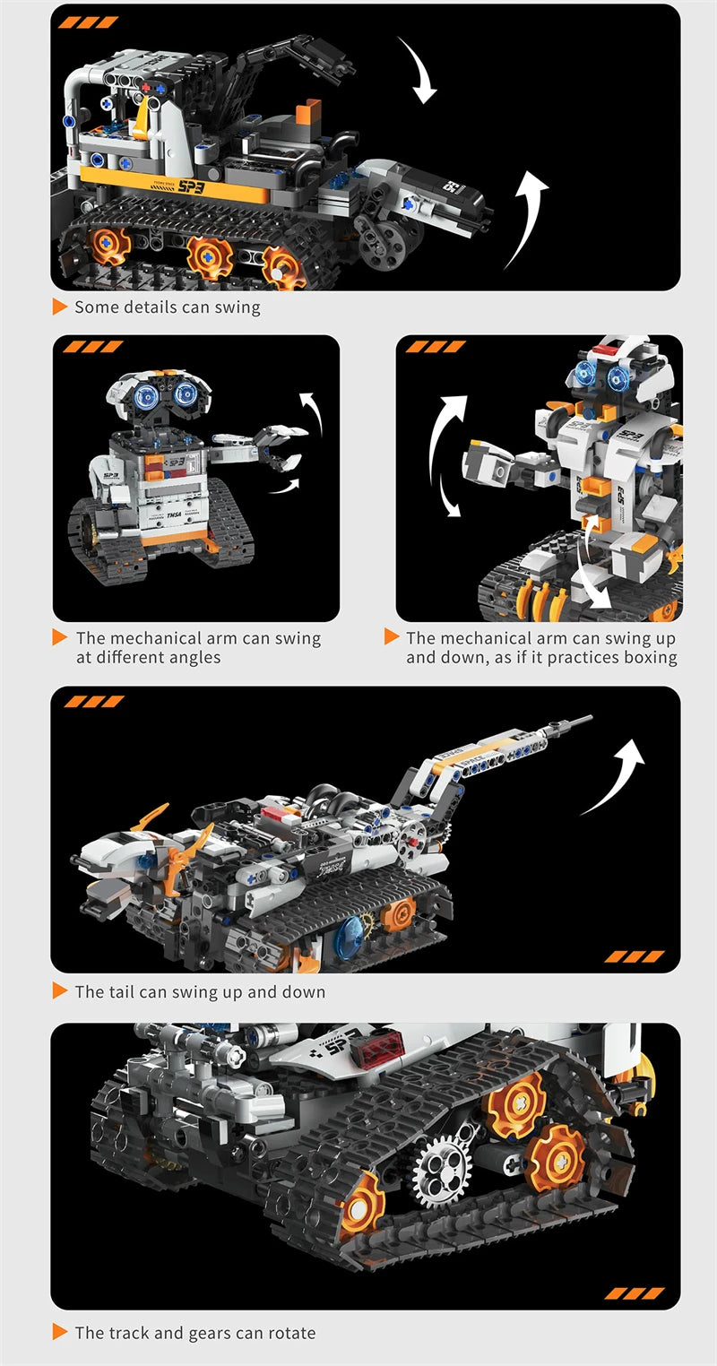 Bloques de construcción programables con brazo mecánico multieje, robot 5 en 1, juguetes de Control remoto, vástago interactivo, regalo de aprendizaje para niños
