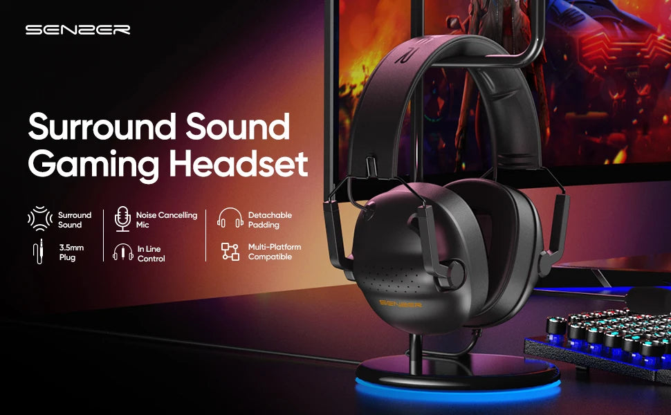 Auriculares Gaming SENZER SG500 con Micrófono y Sonido Envolvente