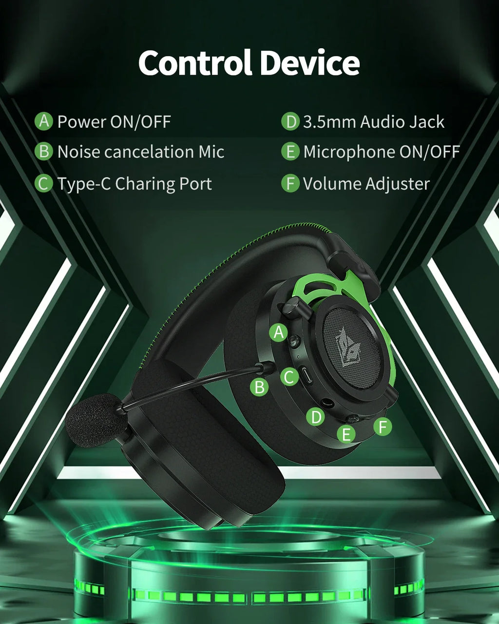 NUBWO G03 Auriculares Gaming Dongle 2.4GHz