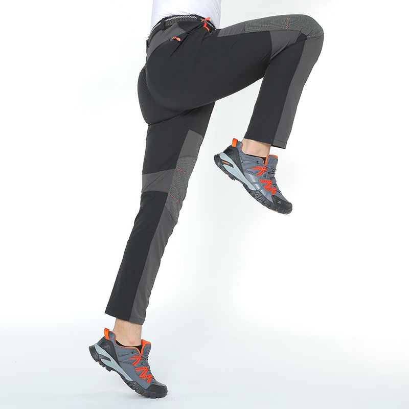 Pantalones de Montañismo al aire libre para hombres, pantalones elásticos de secado rápido de cuatro lados, ligeros y delgados, transpirables, elásticos de verano