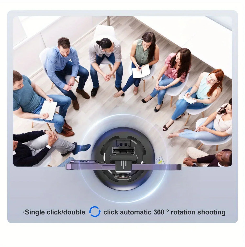 Soporte para Teléfono de Escritorio P02 con Seguimiento Facial 360 °   Gimbal Giratorio Automático para iPhone 16 15 Samsung S23 Xiaomi, Palo Selfie de Mano