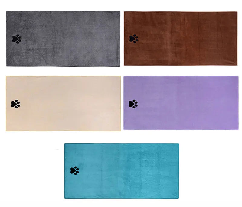 Toalla de baño de microfibra para mascotas, 35x75cm/50x100cm, bordada, súper suave, absorbente, manta para perros, suministros de aseo