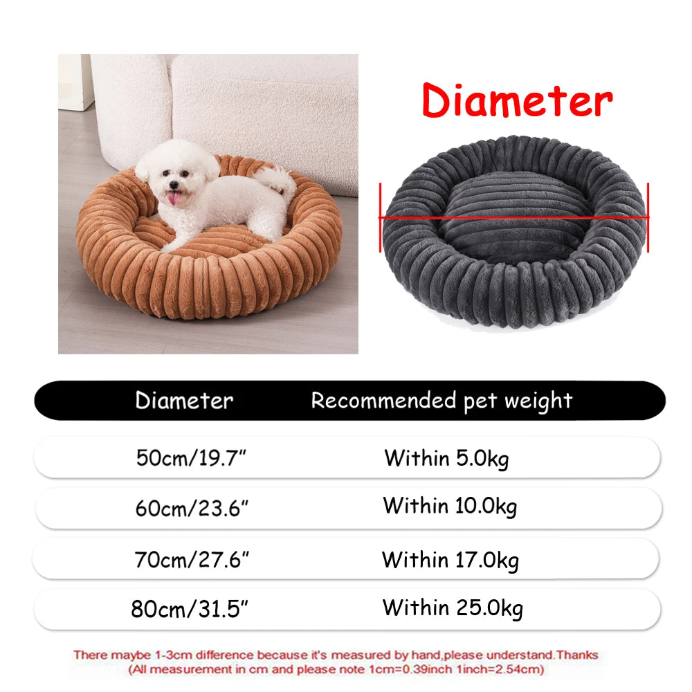 Cama Redonda para Mascotas Super Suave | 6 Tamaños 40-90cm