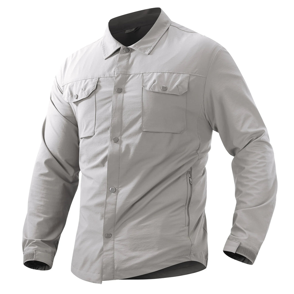 Camisa táctica ligera de secado rápido para exteriores, camisa militar de trabajo de manga larga, Tops deportivos transpirables, protección solar