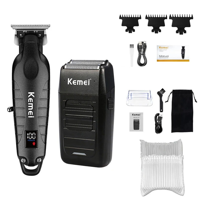 Kit de Cortapelos Profesional, Afeitadora Eléctrica, Modelos KM-2290, KM-2293, KM-1102