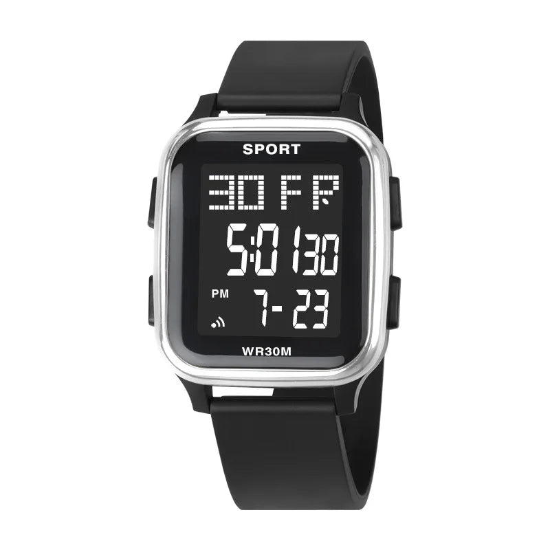 Reloj deportivo YIKAZE para hombre, reloj electrónico multifunción resistente al agua, reloj de pulsera Digital LED ultrafino para hombre y estudiante