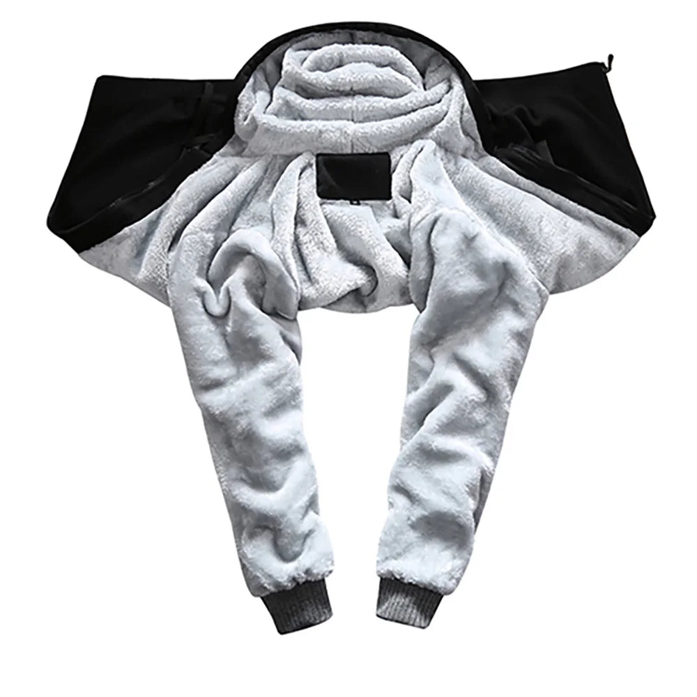 Chaqueta Gruesa con Forro Polar para Hombre, Capucha y Cremallera