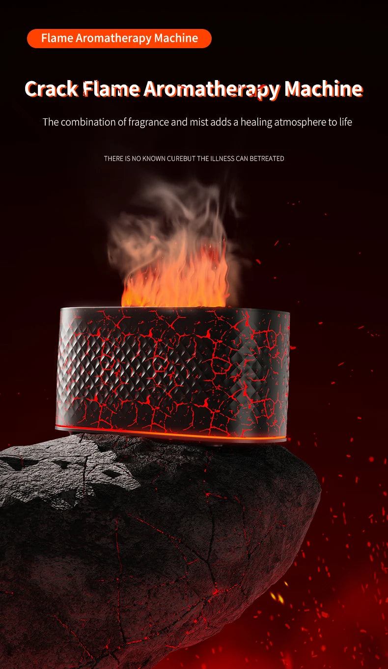 Nueva lámpara de ambiente colorida USB, máquina de aromaterapia de escritorio para el hogar y la Oficina, humidificador creativo de llama con grietas, pulverizador de atomización de aire