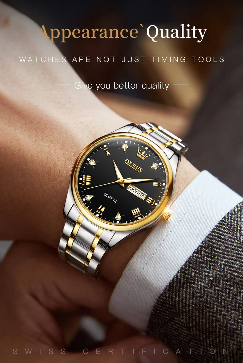 Reloj de Cuarzo OLEVS para Hombre Acero Inoxidable Luminoso