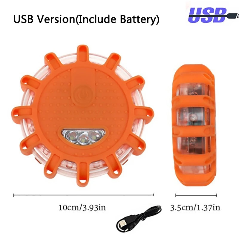 Luz LED de advertencia con batería integrada, lámpara intermitente de seguridad para salpicadero, luz estroboscópica portátil, 9 modos, 1/2/3/4/6/8/10/12 piezas
